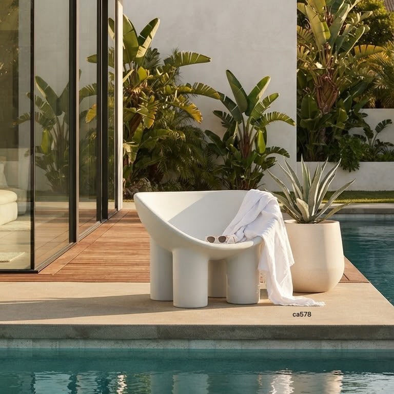 Silla patas de elefante blanco PE 56cm* 83cm* 62cm